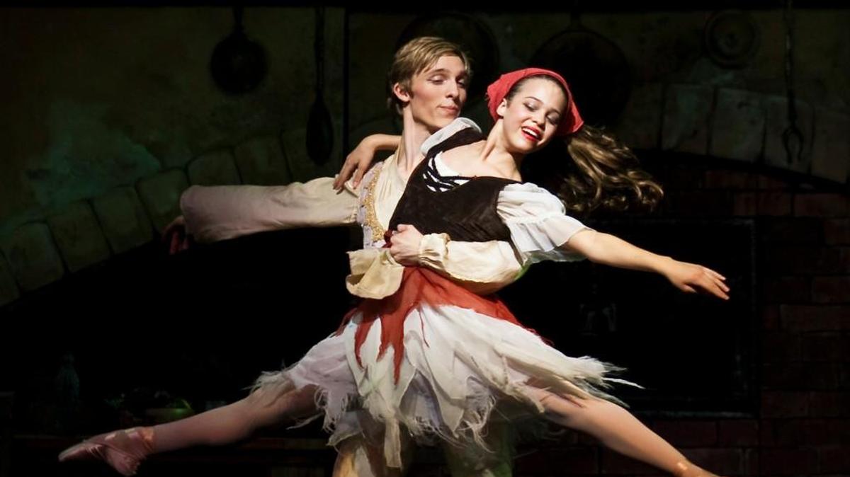 Kinsey Love, foreground, and Nathan Cook performed in Studio West Theatre’s last production of Cinderella, which was in 2012.