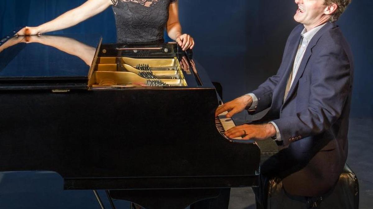 Katherine Strohmaier, left, and Aaron Lamb star in Harlequin Productions’ “Last Five Years,” which opens Thursday at State Theater in Olympia.
