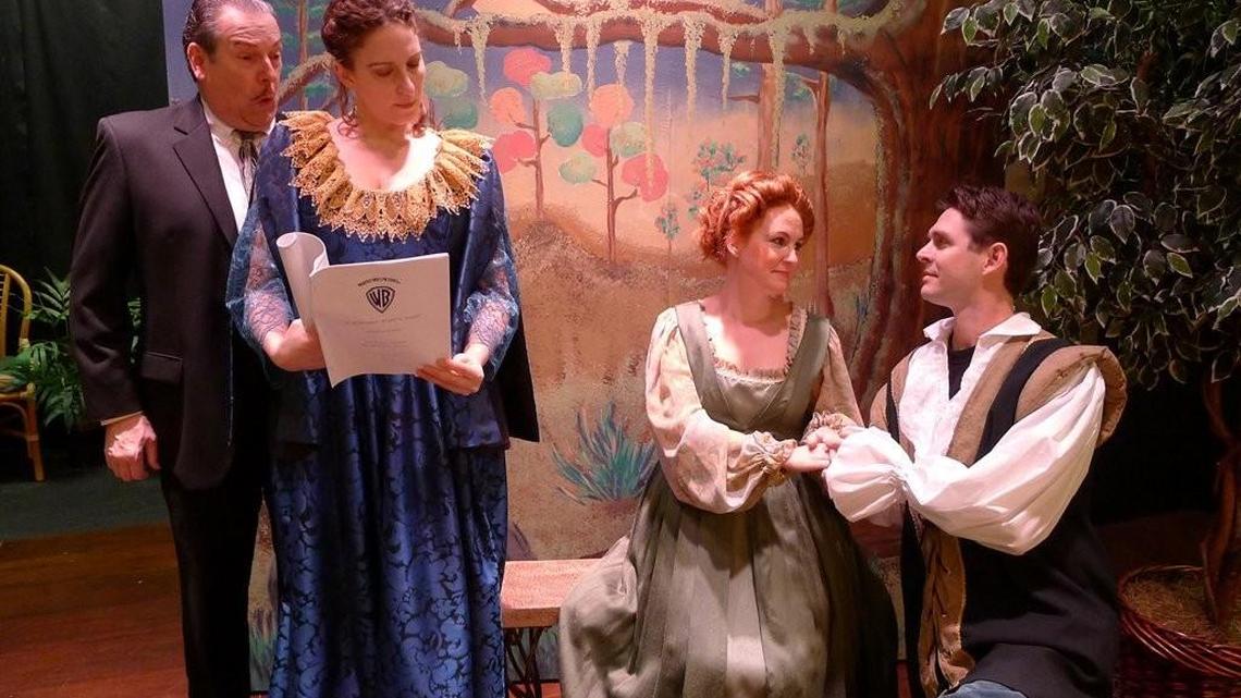 Rich Young, Jenni Fleming, Maria Densley and Paul Wirtz, cast members in “Shakespeare in Hollywood.”