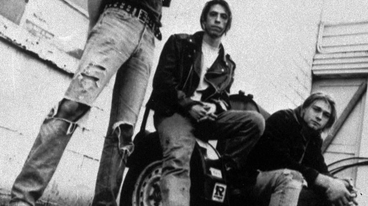 Members of the band Nirvana in 1991: from left, Krist Novoselic, David Grohl, and Kurt Cobain.