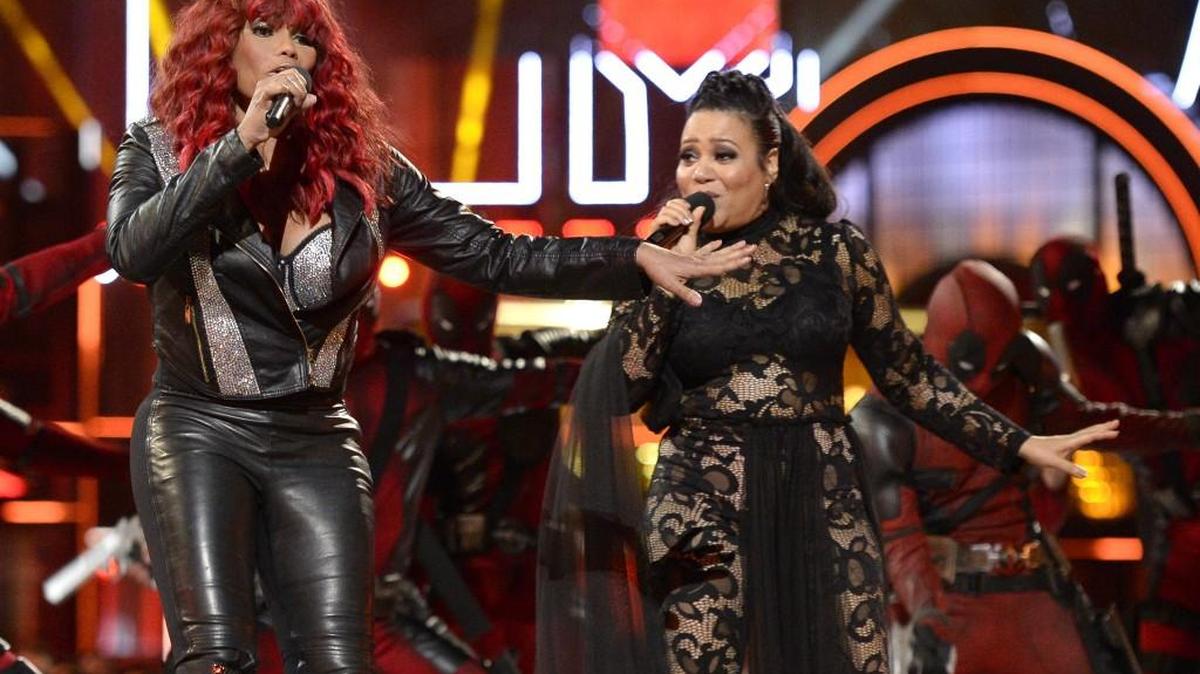 Sandra “Pepa” Denton, left, and Cheryl “Salt” James, of Salt-N-Pepa, perform at the MTV Movie Awards April 9. The group will be part of the I Love the 90s tour stopping in Tacoma Aug. 26.