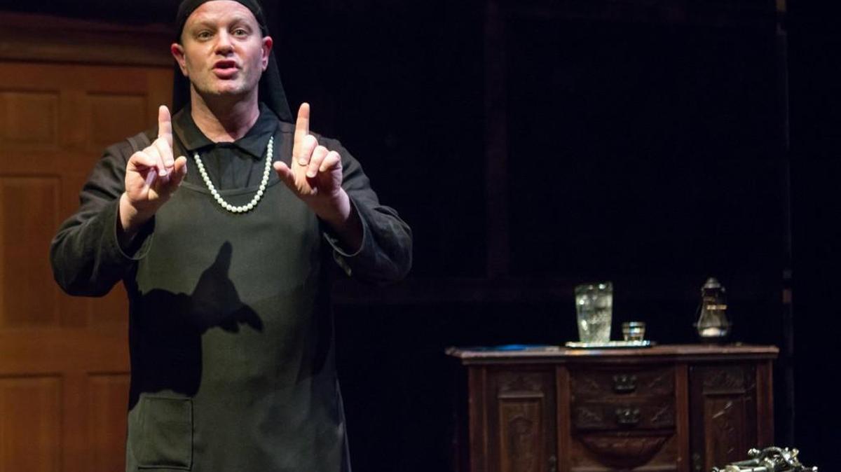 Corey McDaniel of Seattle portrays German transvestite Charlotte von Mahlsdorf, who survived both the Nazis and the Communists without hiding her gender identity, in Harlequin Productions’ latest play.