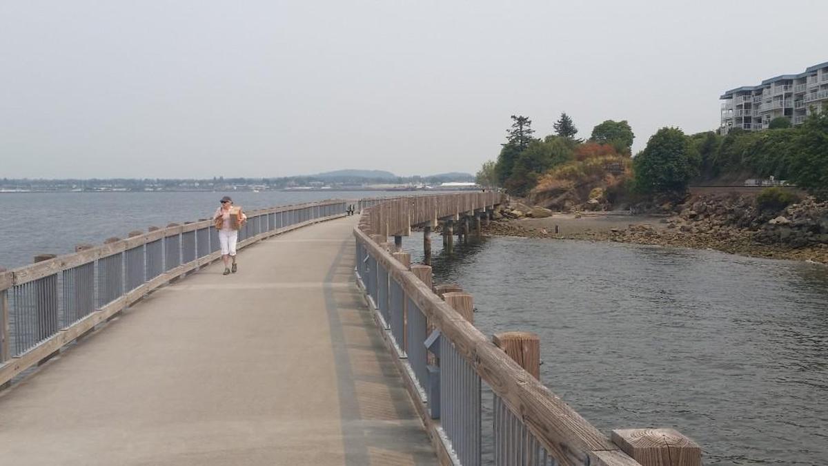 Bellingham’s Boulevard Park includes boardwalks stretching over Bellingham Bay.