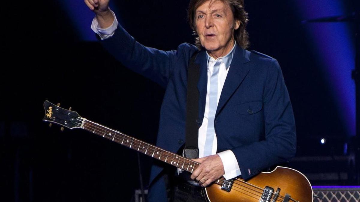 Sir Paul McCartney performs in concert as part of his Out There tour Oct. 15, 2014, at Philips Arena in Atlanta. The former Beatle will play Seattle’s KeyArena in April.