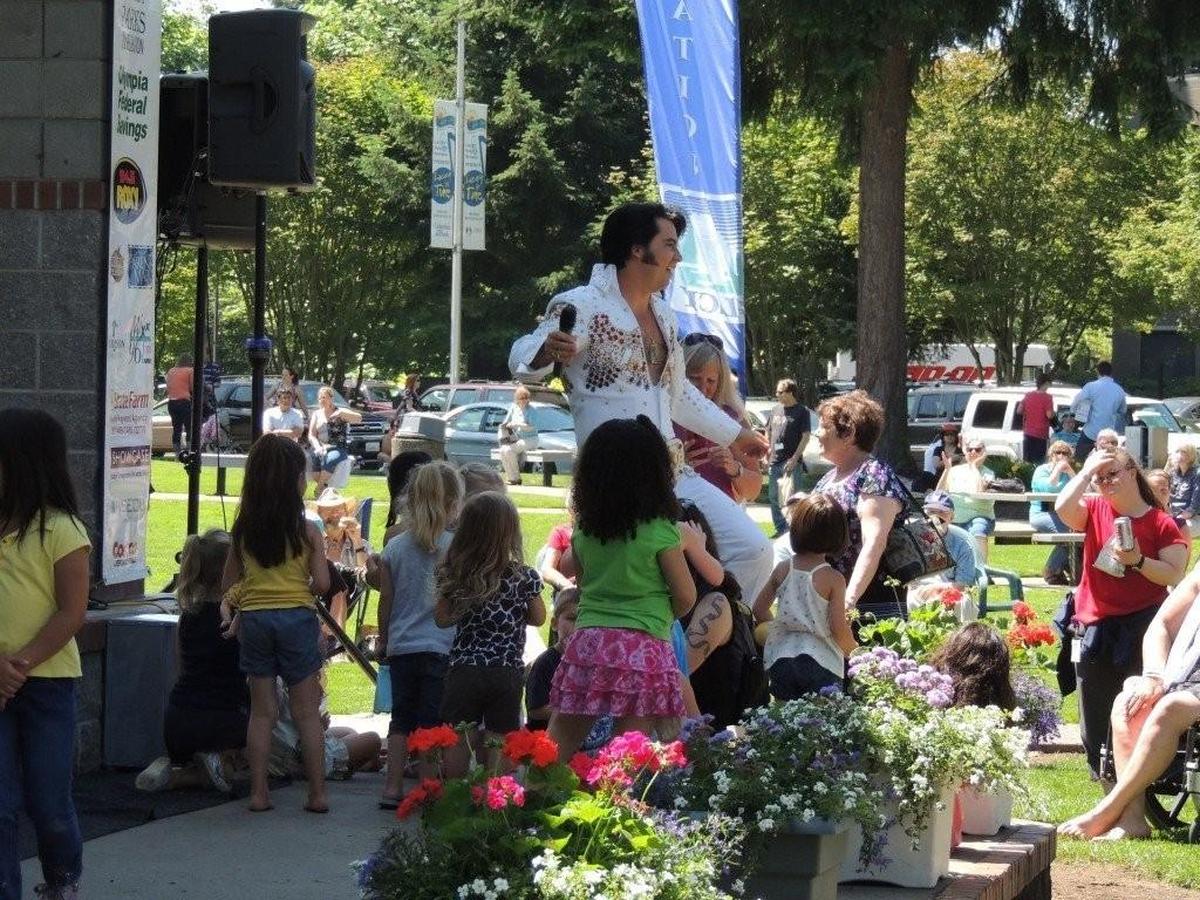 Danny Vernon will perform his Elvis Presley tribute show at noon Wednesday at Lacey in Tune.