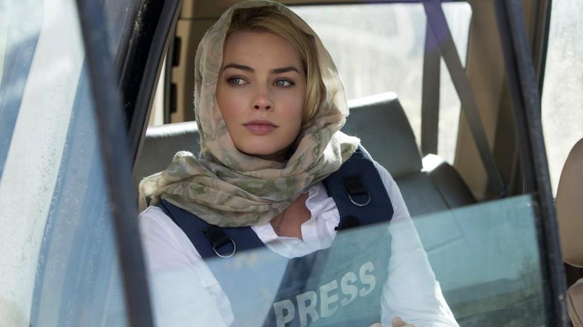 Margot Robbie portrays Tanya Vanderpoel in a scene from “Whiskey Tango Foxtrot.”