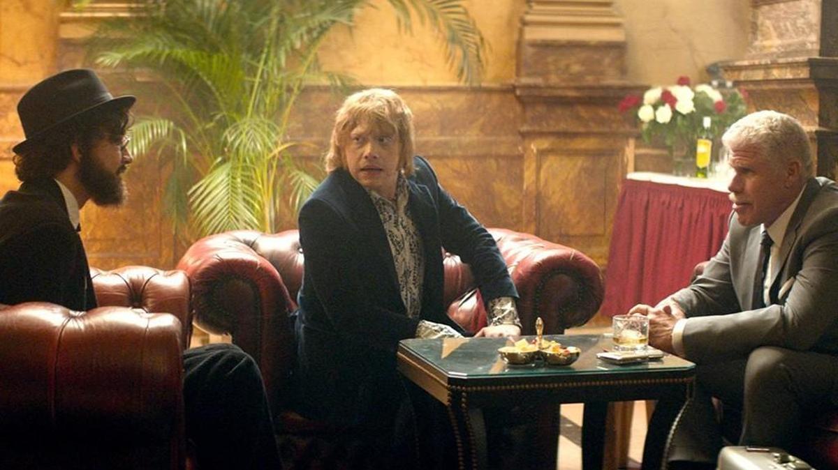Robert Sheehan, from left, Rupert Grint and Ron Perlman star in “Moonwalkers,” which will show Sunday afternoon as part of the Olympia Film Festival at Capitol Theater.