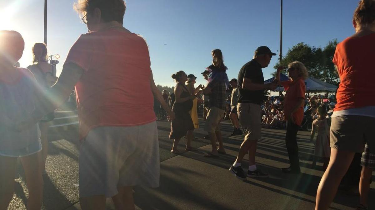 The Port Plaza has lots of room for dancers when it hosts Music in the Park.
