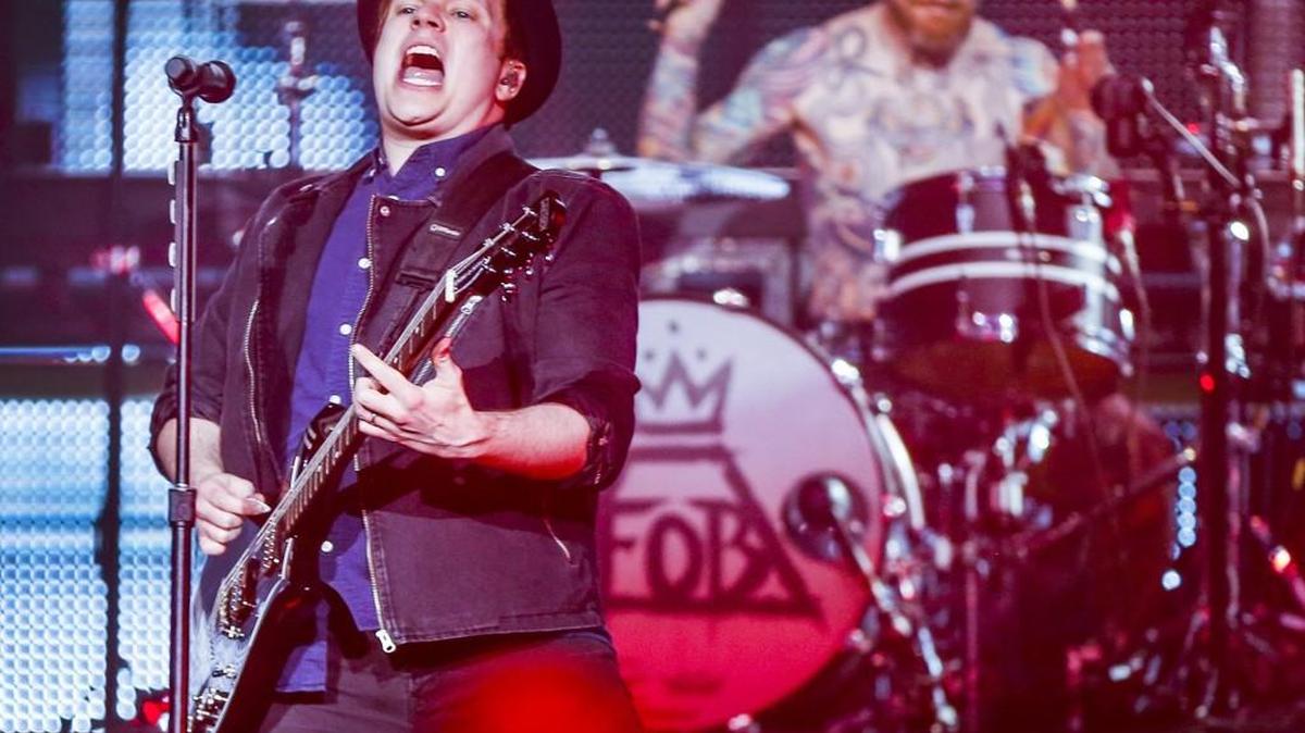 Fall Out Boy, with singer and guitarist Patrick Stump, left, and drummer Andy Hurley, will come to KeyArena in Seattle for a concert Nov. 12.