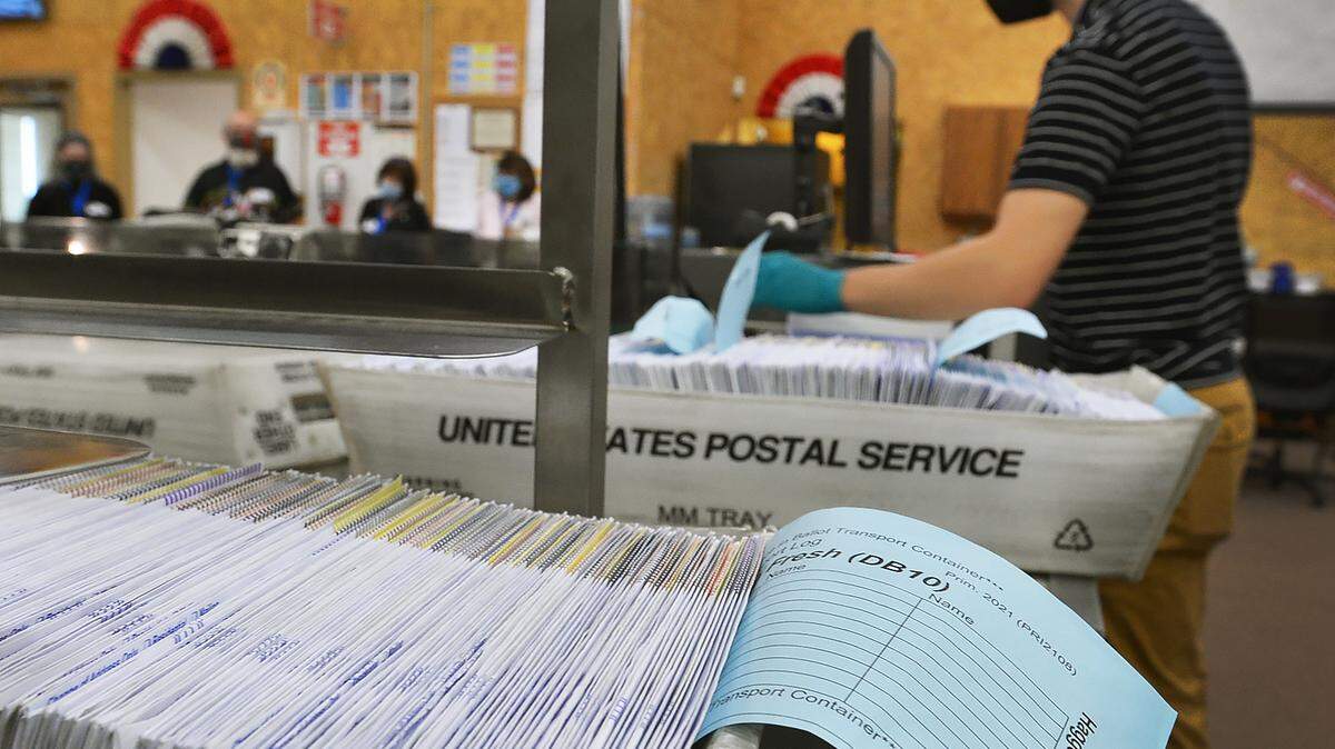 Ballots for the primary election on August 3, 2021 are tabulated at the Thurston County Ballot Processing Center in Tumwater.
