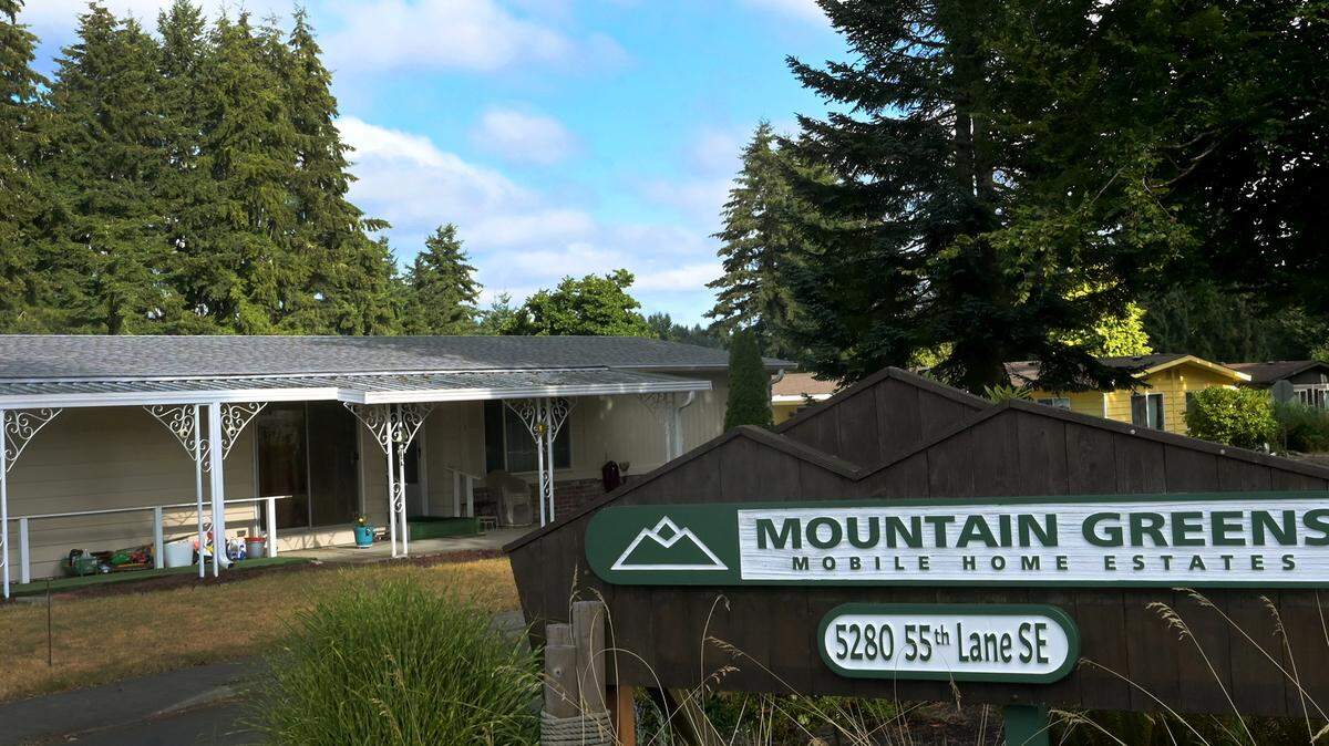 Mountain Greens mobile home estates in Lacey. Lacey City Council approved a plan to study mobile homes in the area, a year after a resident of Mountain Greens raised concerns about the future of his own home.
