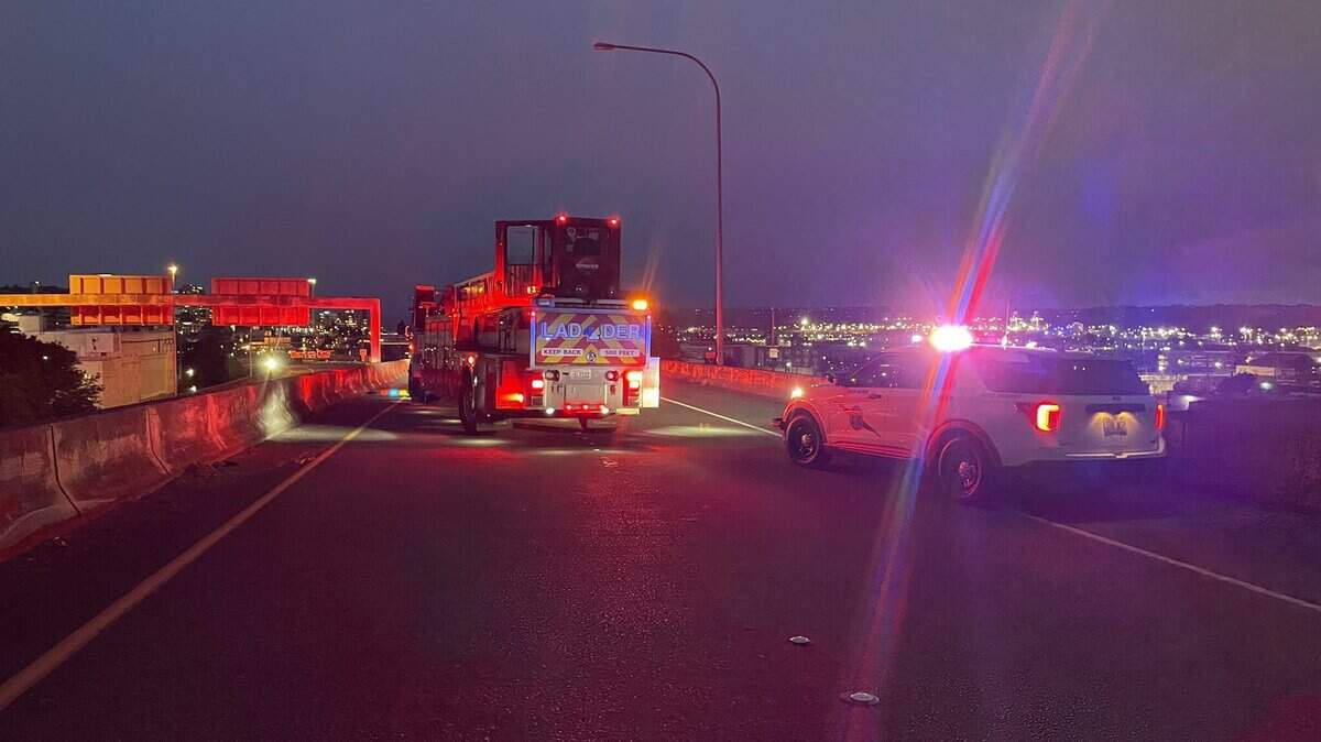 The crash involved three vehicles and five people about 4:25 a.m. Sunday in Tacoma at I-705 near I-5, according to the Washington State Patrol.