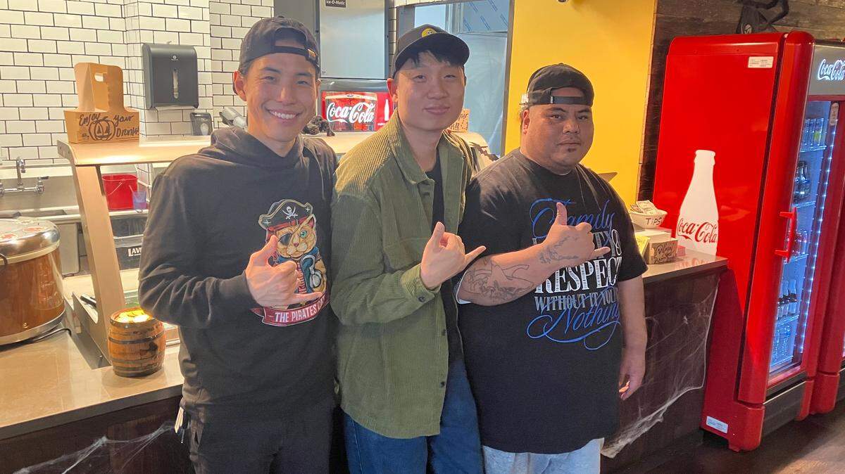 From left: Employee Josh Yu, owner Jinu Choi and employee Larson Maisar.