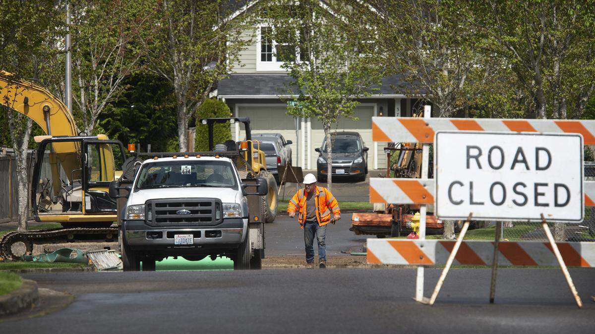 Construction continues on the Woodbrook Townhomes project along 37th Avenue Southeast in Lacey.