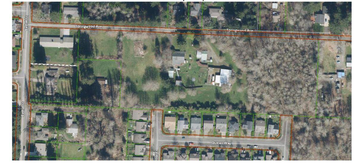The location of the Springwood Garden plat in northeast Olympia.