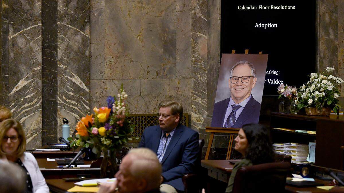 On Sine Die day, Senate members listen and reflect on the life of their colleague, Sen. Bill Ramos, during the passing of a Senate resolution honoring the lawmaker who unexpectedly passed away on April 19.