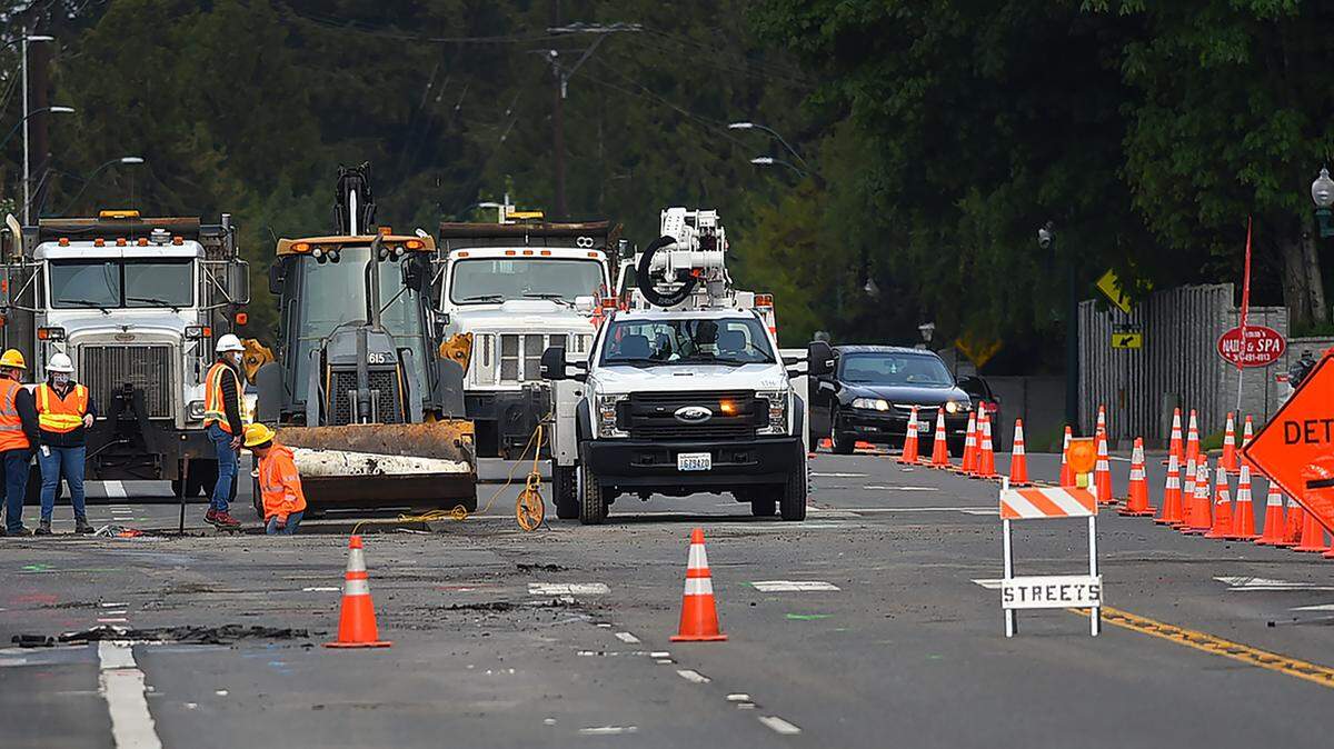 Traffic has been disrupted in the area of Yelm Highway and Rich Road in Olympia after a water main broke late Sunday.