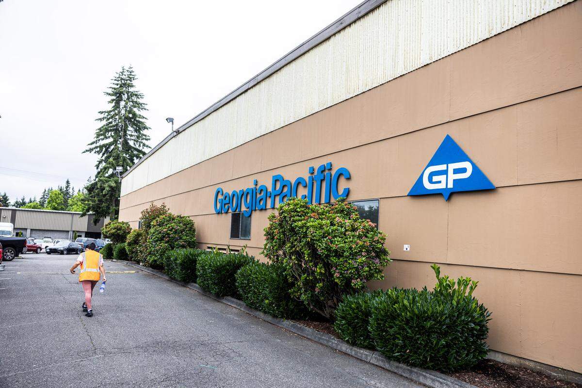 The Georgia-Pacific box plant on Fones Road in Olympia.