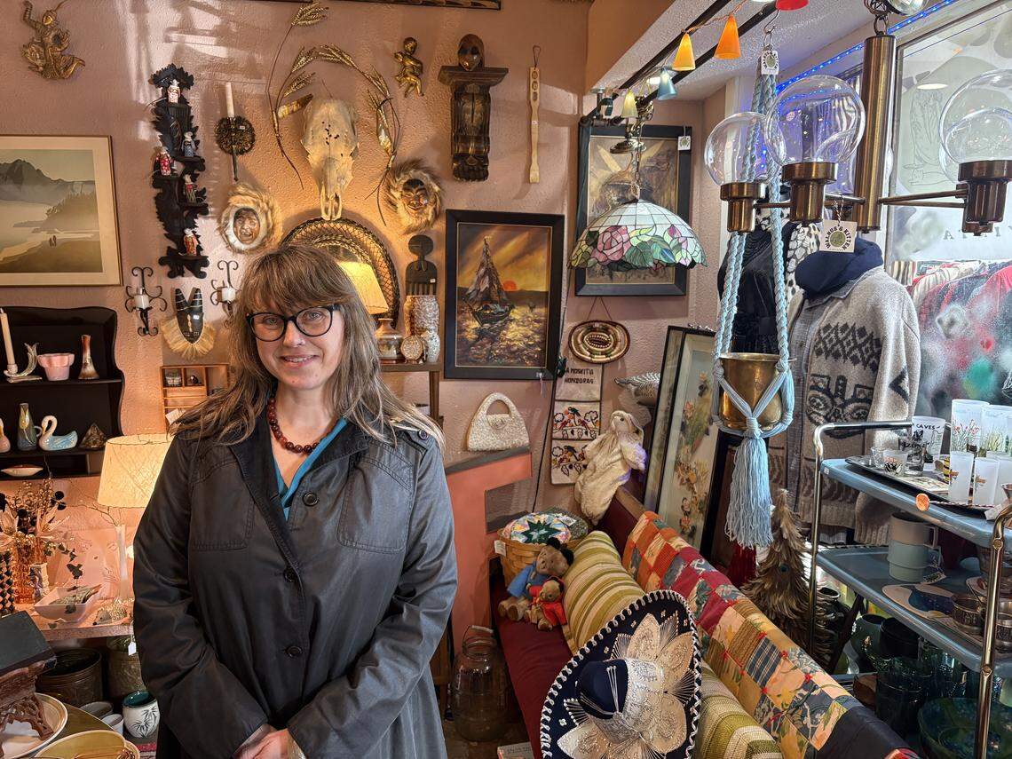 Owner Tera Roberts and her new store Walrus and Kitten Vintage.