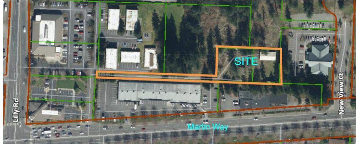 The location of the proposed Pete Lea’s on Lilly Road Northeast.