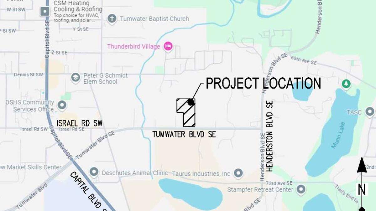 The location of the proposed condos in Tumwater.