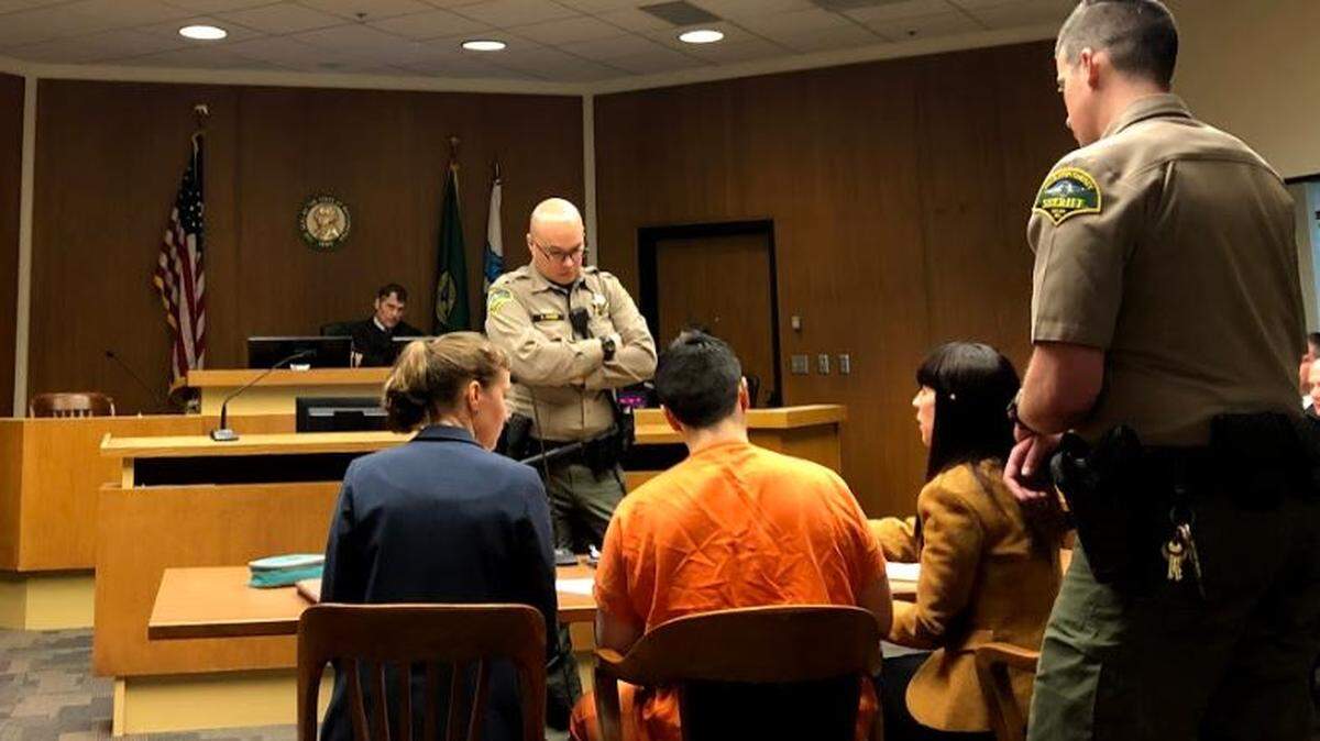 Logan Ochoa, 25, appears in front of Thurston County Superior Court Judge Erik Price for sentencing Thursday.
