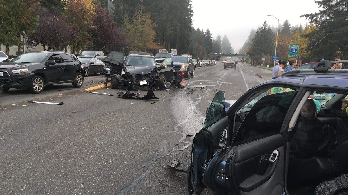An 81-year-old Lacey woman who was injured in a six-car crash in Lacey last week has died, a longtime family friend said Wednesday.