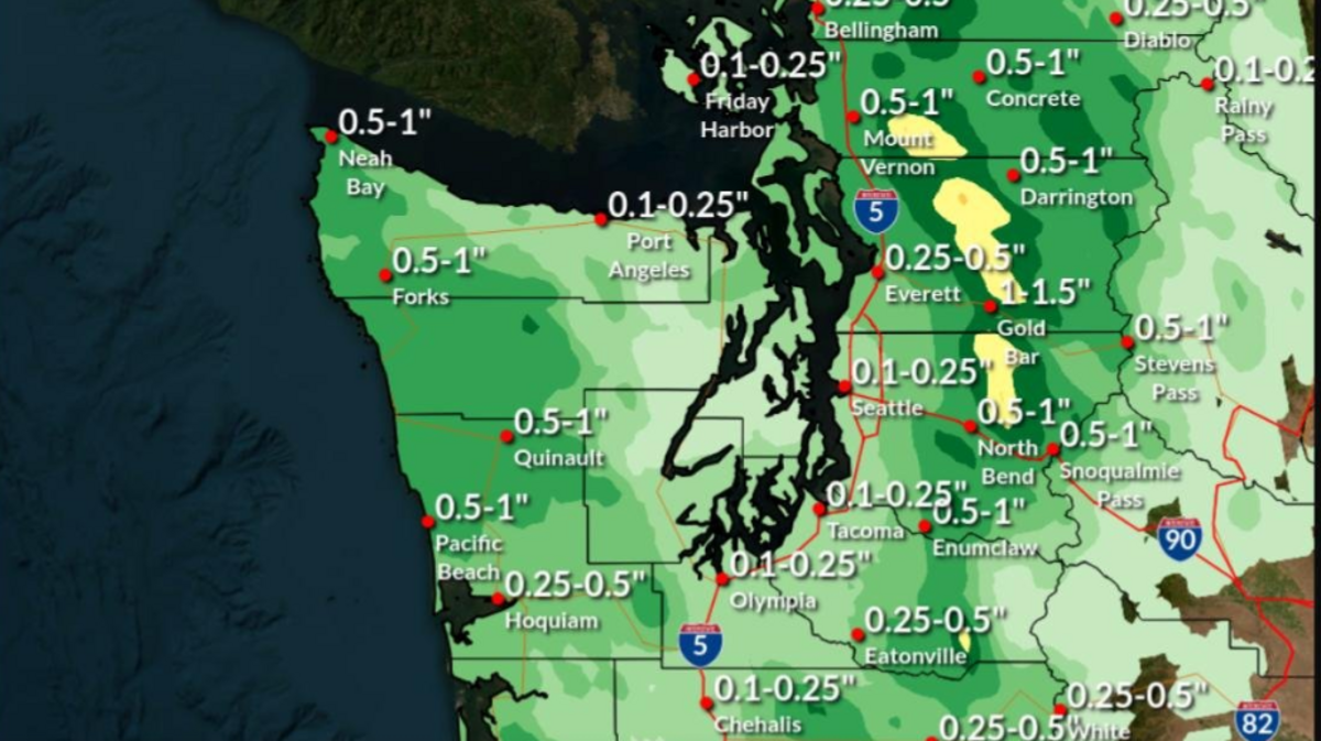 The Monday forecast calls for a little rain.