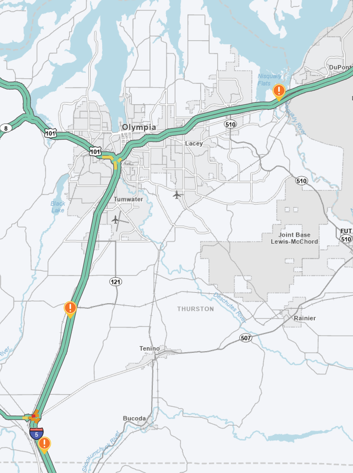 The Washington State Department of Transportation has a real-time travel map that shows where and when road work is scheduled to take place.