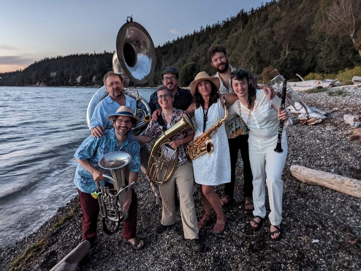 Shpilkis, a Seattle-based klezmer brass band, is one of three combos performing Sunday, Aug. 4, at Temple Beth Hatfiloh’s OlyKlezFest.