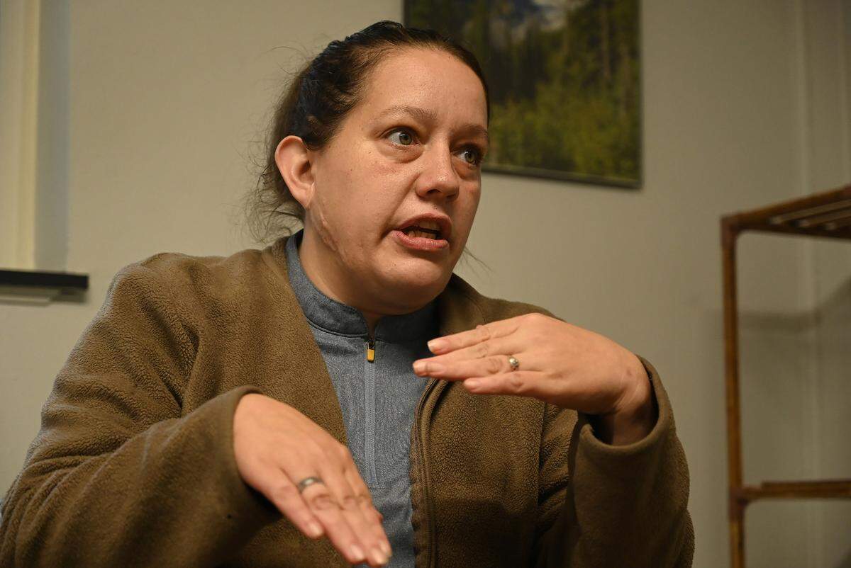 During a Oct 23, 2024 interview Katie Barajas shares her personal journey that finally led to a secure and safe home at the new Sandy’s Flats permanent supportive housing project operated by the Interfaith Works organization in Olympia.