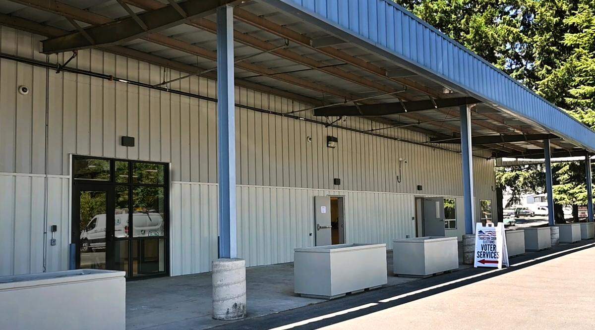 Thurston County Auditor Mary Hall leads a July 16, 2024 tour of the new voting services office at its Tumwater location at 2915 29th Ave SW.