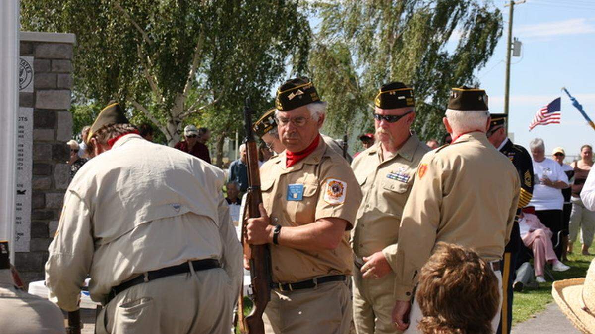 Sgt. John Pogue oversees preparation for a military funeral.