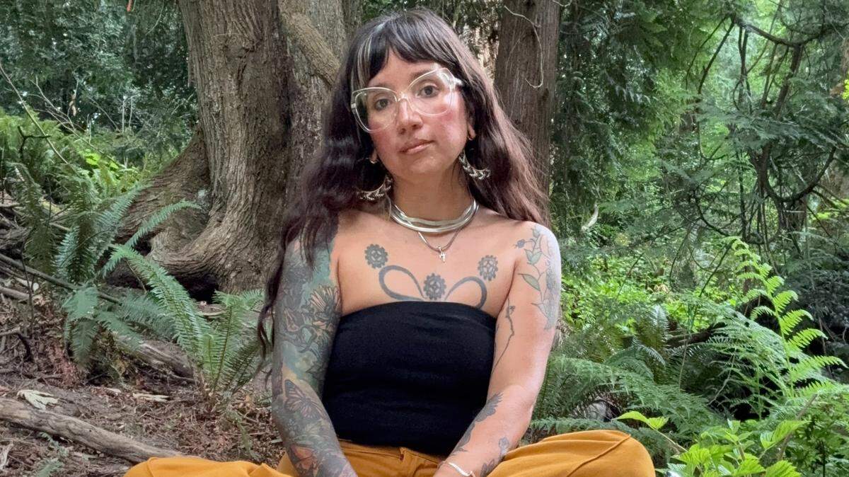 Mikaela Shafer creates much of her art outdoors.