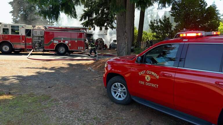 Fire damages residence south of Yelm Highway in Thurston County, officials say