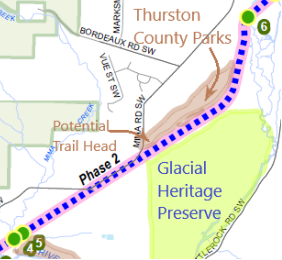 A map showing a potential development area on the Gate-Belmore Trail near the Glacial Heritage Preserve. County staff briefed the Board of County Commissioners on this proposal during a Thursday, Sept. 15, 2022 meeting.