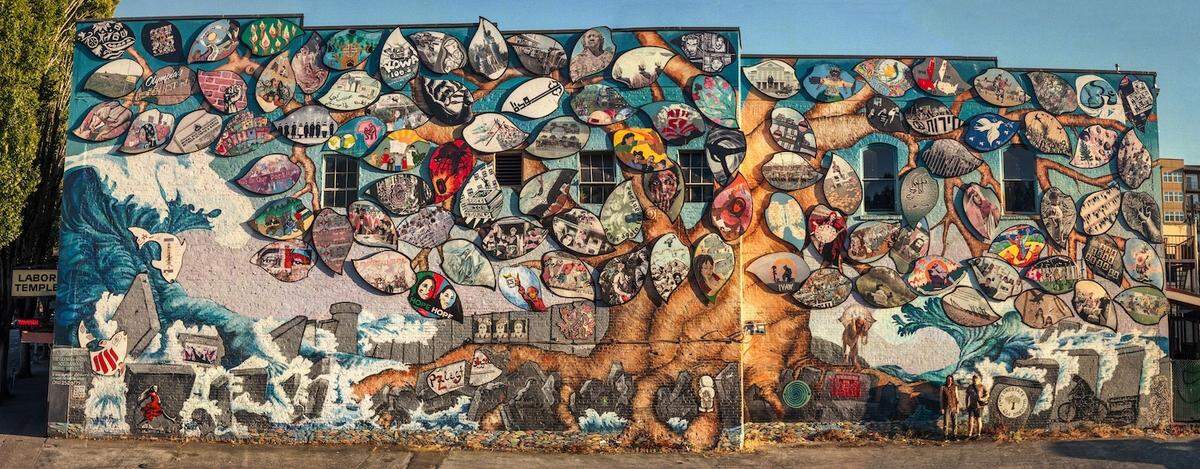 The Olympia-Rafah Solidarity Mural, an evolving collaborative mural project that faces State Avenue, will be rededicated Oct. 7.