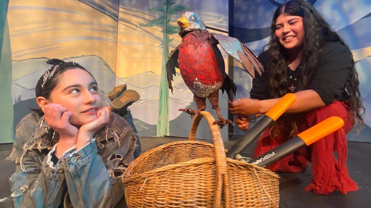 Mary (Daniela Acuna) befriends a robin (puppeteered by Christine Yorba) in Olympia Family Theater’s production of “The Secret Garden,” opening Friday, Sept. 30.