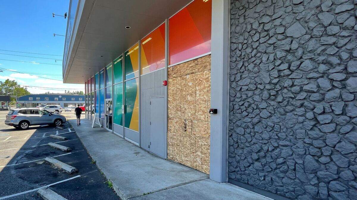 A vehicle crashed into the front of the YMCA on Plum Street in Olympia on Tuesday afternoon.