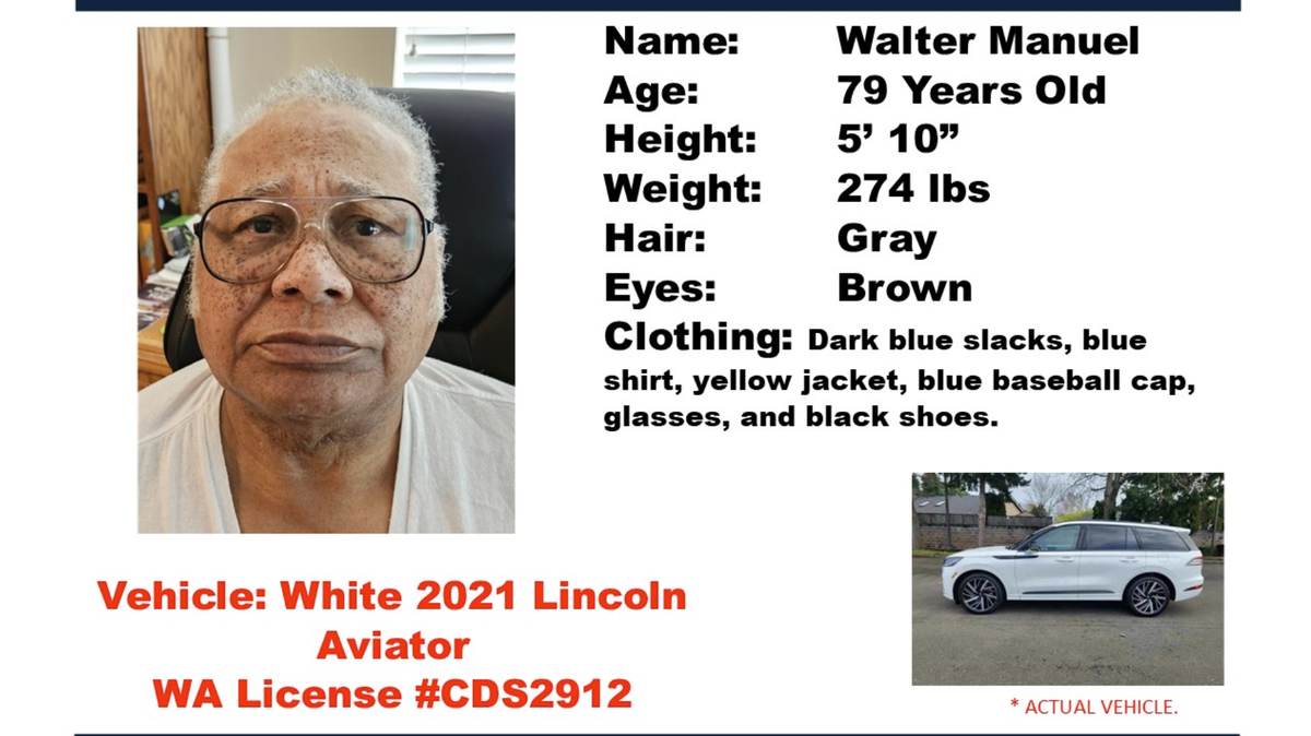 The Thurston County Sheriff’s Office asked the public to help them find Walter Manuel, 79, on Thursday, Jan. 8, 2026. Manuel went missing on Wednesday and may be at risk, according to a Washington State Patrol Silver Alert.