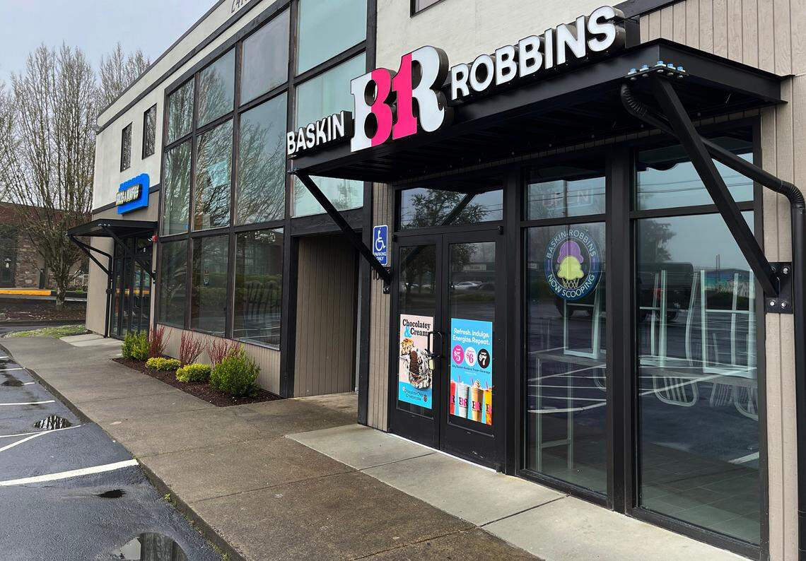 A longtime Baskin-Robbins in west Olympia has relocated to a new address on Harrison Avenue Northwest.