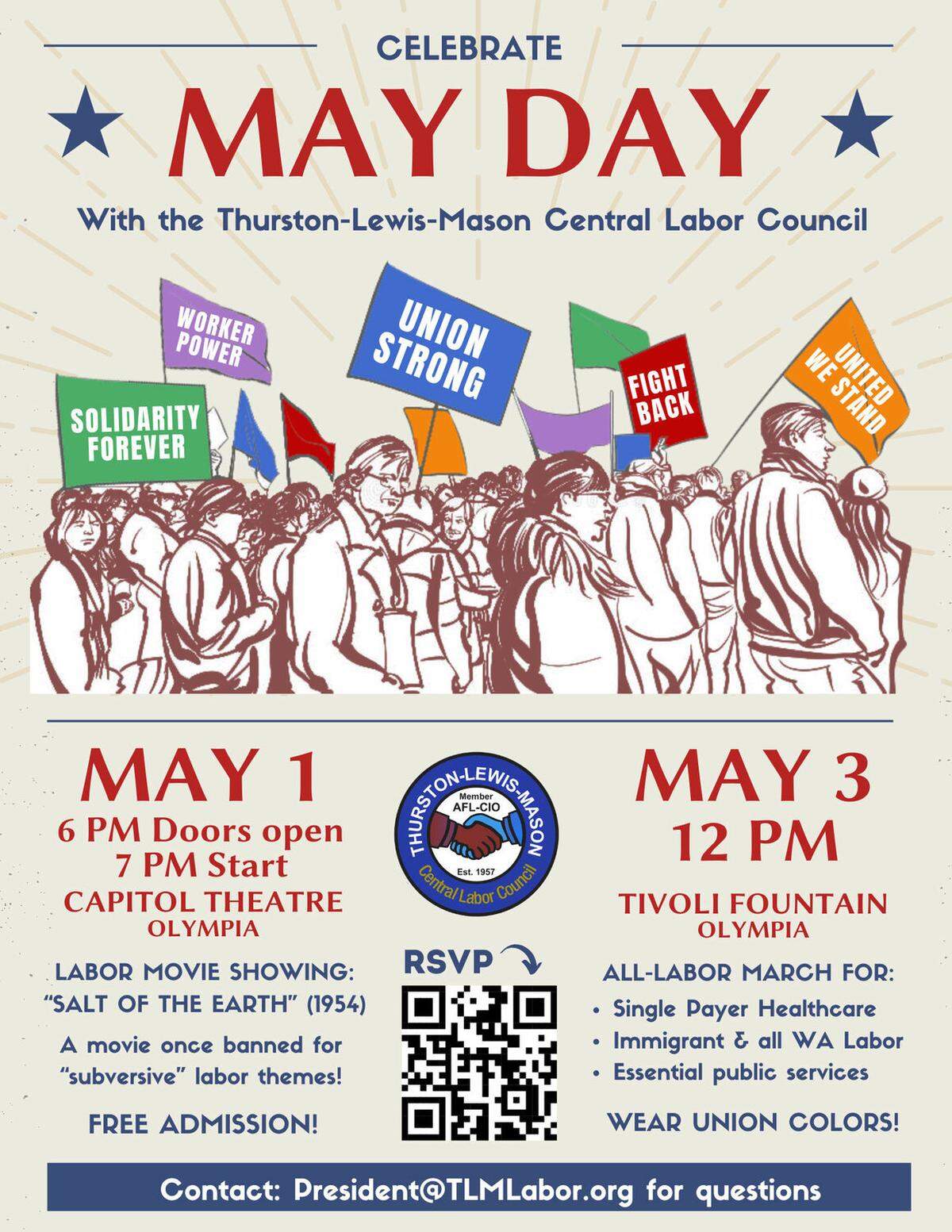 Olympia’s next large-scale protest is planned for Saturday, May 3.