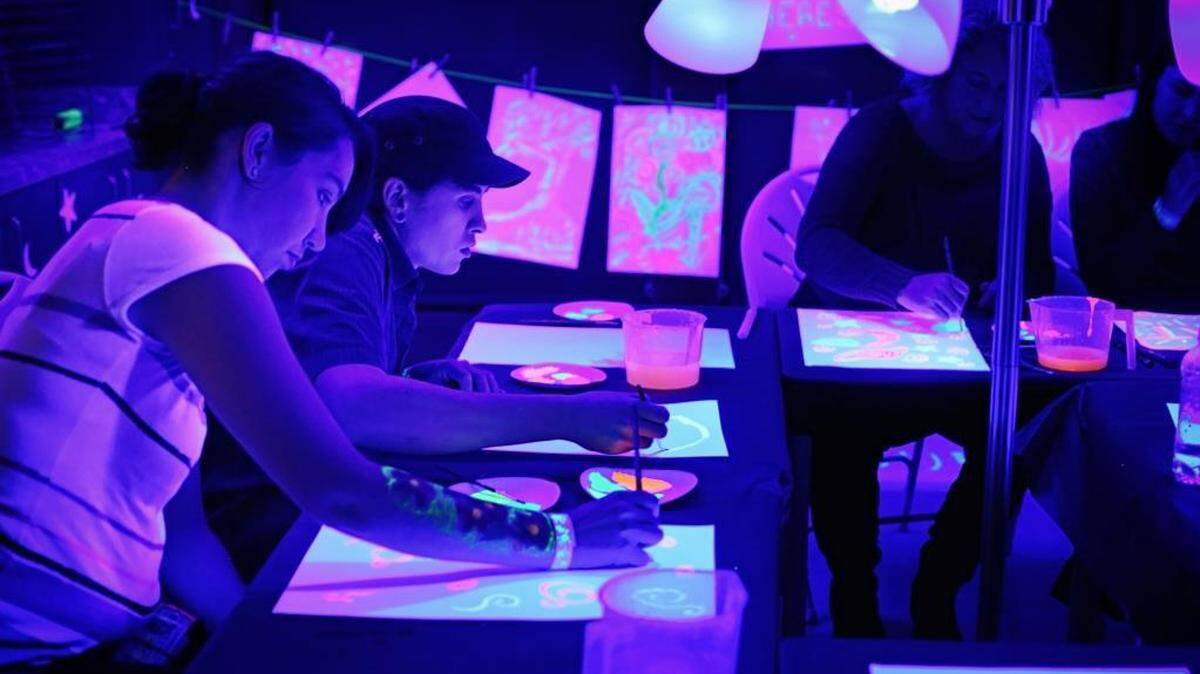 The Hands On Children’s Museum hosted an Adult Swim in 2015 with the theme Glow, and the Space Prom Nov. 15 will have some similar activities, such as creating a blacklight print or silkscreen.