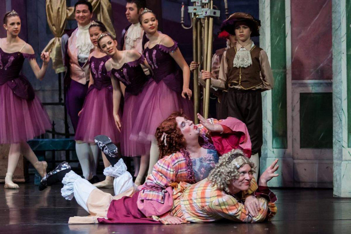 The stepsisters make a scene in Studio West Dance Theatre’s “Cinderella” — the company’s first unmasked ballet since before the pandemic. The ballet is on stage April 29 and 30 at The Washington Center for the Performing Arts in Olympia.