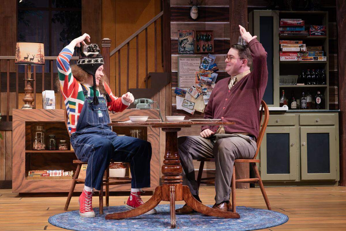 Small-town boy Ellard Sims (Josiah Rice, left) and foreigner Charlie Baker (Max Lopuszynski) connect without words in Harlequin Productions’ “The Foreigner.”