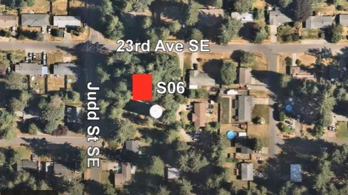 The image shows the location of well source No. 6 near Judd Street and 23rd Avenue in Lacey. The city is now looking for a new well site in that area.