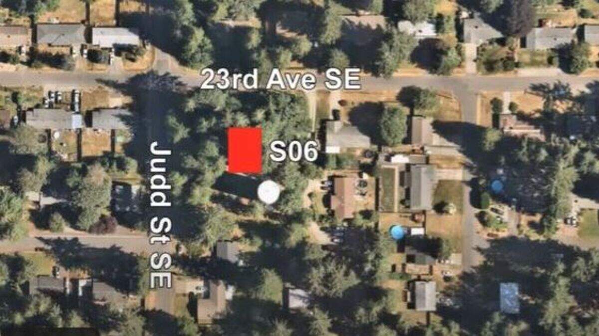 The image shows the location of well source No. 6 near Judd Street and 23rd Avenue in Lacey. The city is now looking for a new well site in that area.
