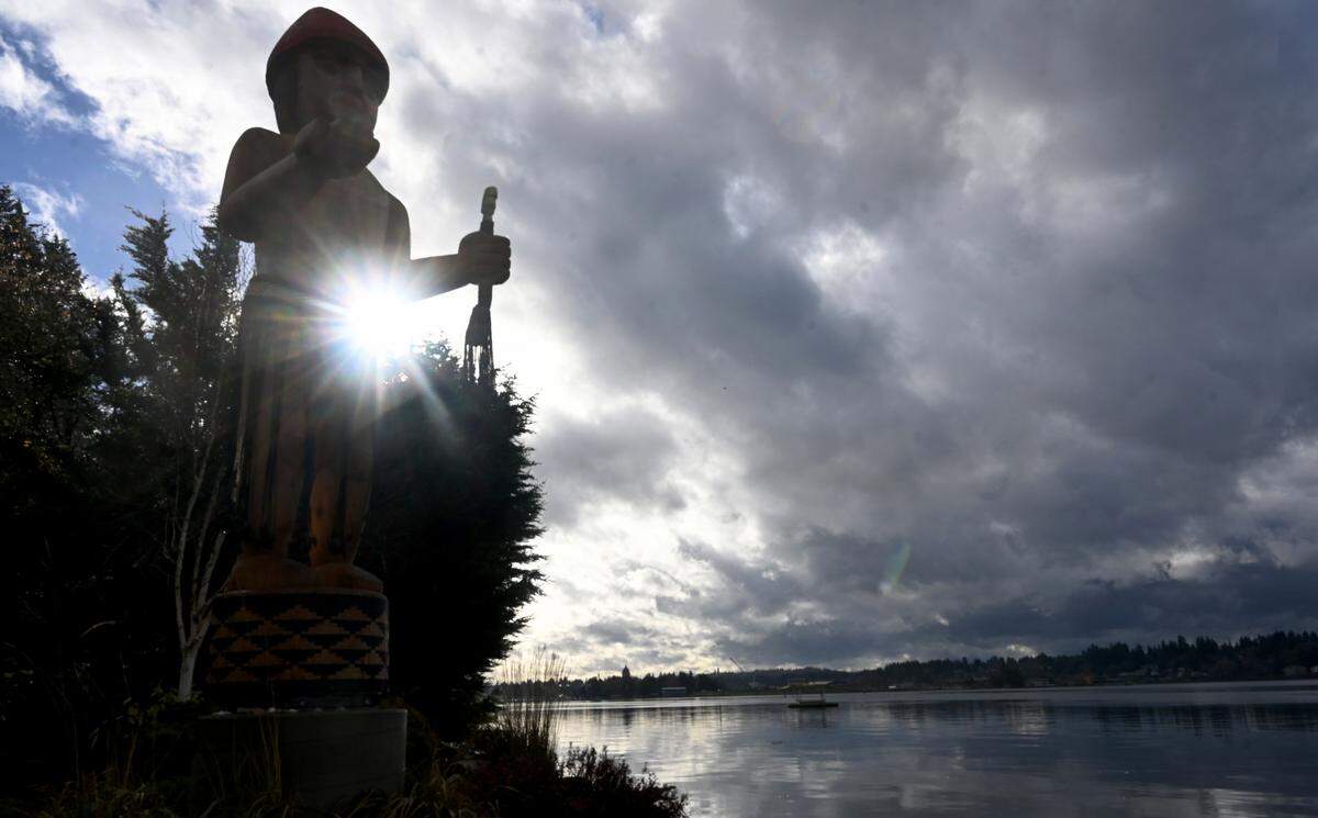 Steh-Chass Man stands at a home just south of Squaxin Park in Olympia.