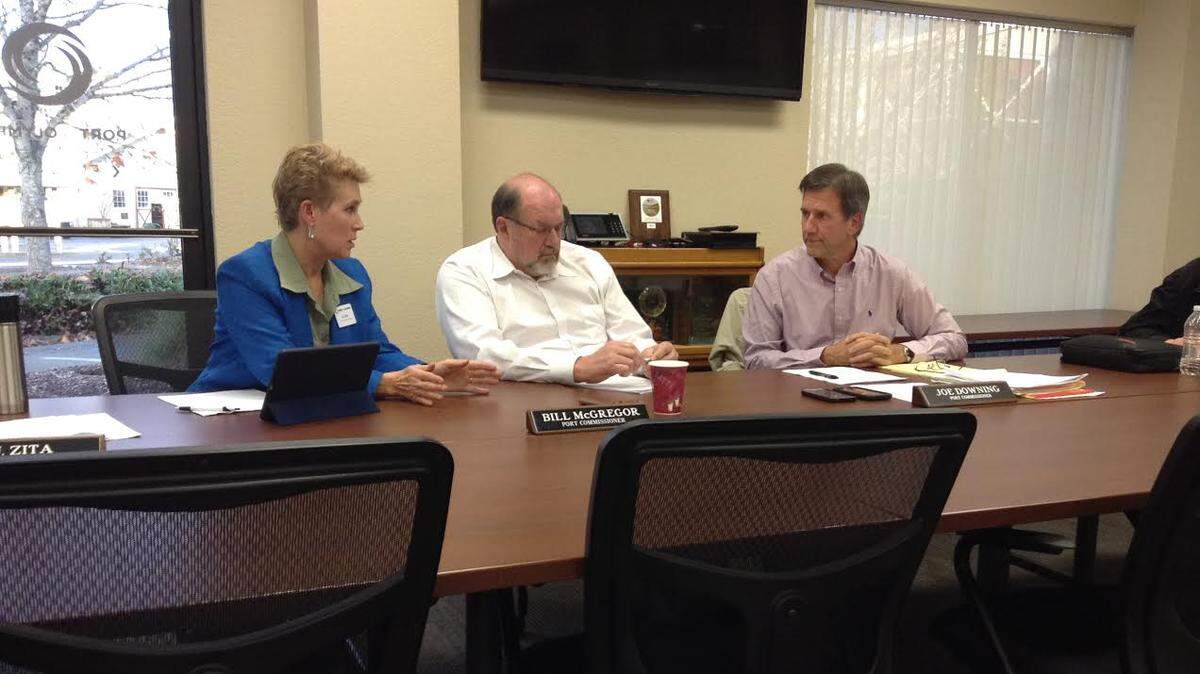 Port of Olympia commissioners (from left) are E.J. Zita, Bill McGregor and Joe Downing.