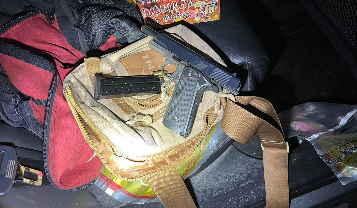 A gun that deputies recovered from a vehicle early Thursday morning following a minor traffic violation stop in east Thurston County. Sheriff Derek Sanders shared details about the arrest and this image on his Facebook page.